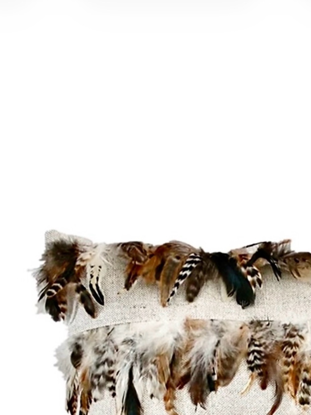 DECORUM | Large 24" | Feathers Oat Linen Down Throw Accent Pillow Euro Set Pair